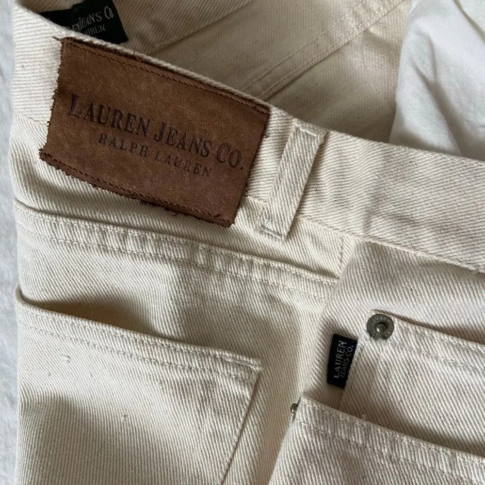 Lauren Ralph Lauren Cream Jeans Size 8 Petite